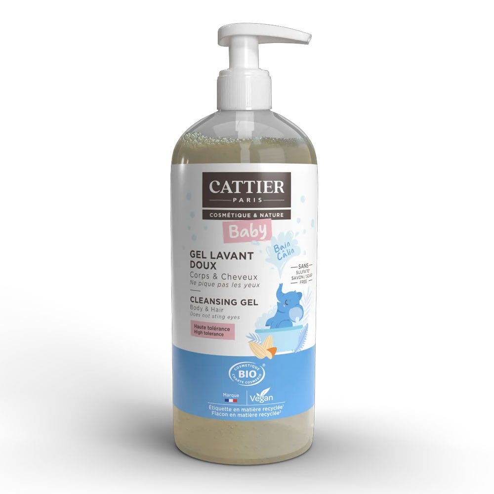 Cattier Bebé Gel Lavant Doux Corps Et Cheveux Bio 500ml