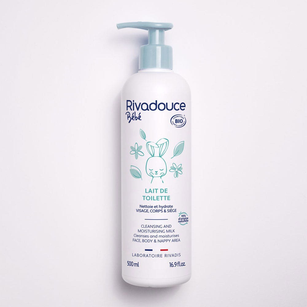 Rivadouce Bebé Leche limpiadora Bio Cara, cuerpo y asiento 500 ml