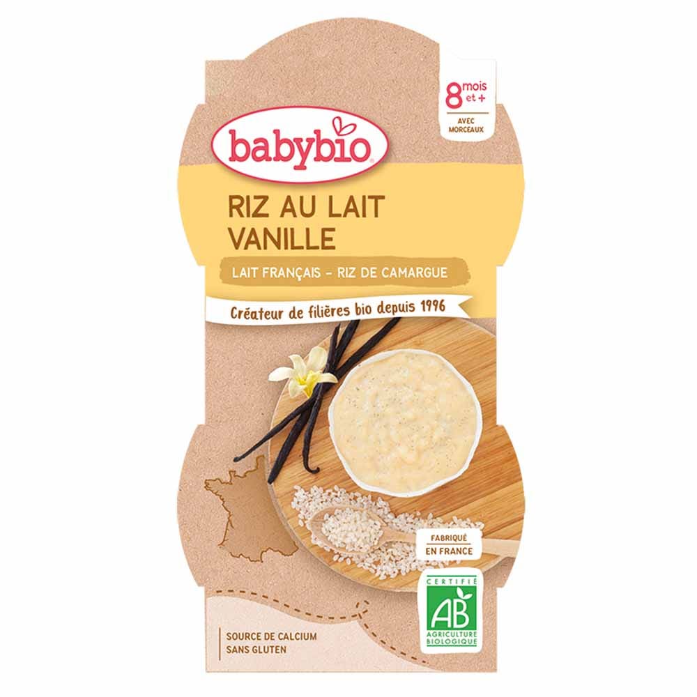 Babybio Arroz con leche de vaca ecológica Vainilla de Madagascar 225g