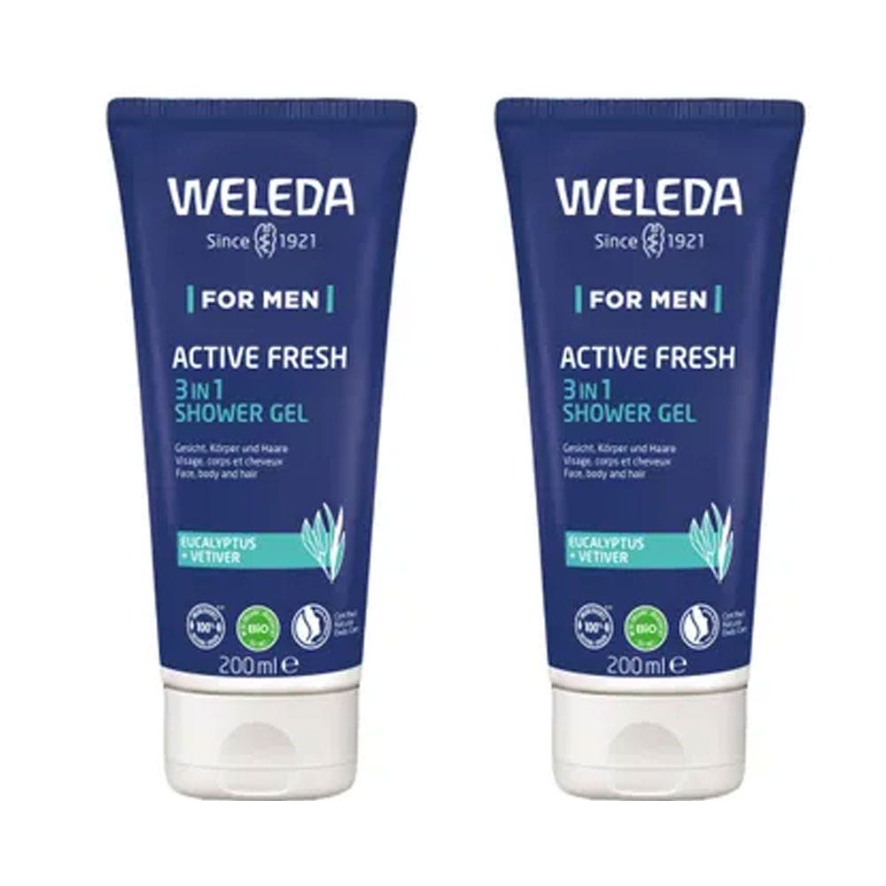 Weleda Hombre Active Fresh 3 en 1 Gel Douche 2x200ml