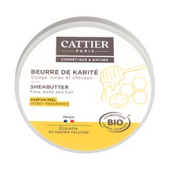 Cattier Manteca de karité miel bio 100g
