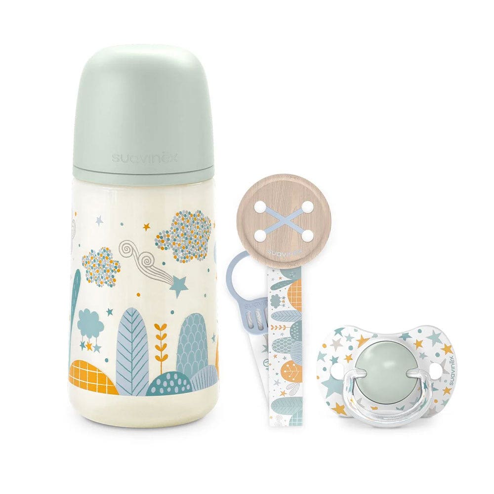 Suavinex Cofre para biberón + chupete + accesorio Dreams de 0 a 6 meses 270 ml