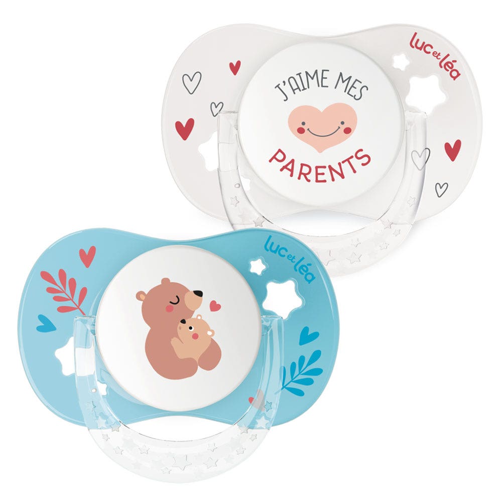 Luc Et Lea Essentiel Chupete simétrico de silicona de 0 a 6 meses x2