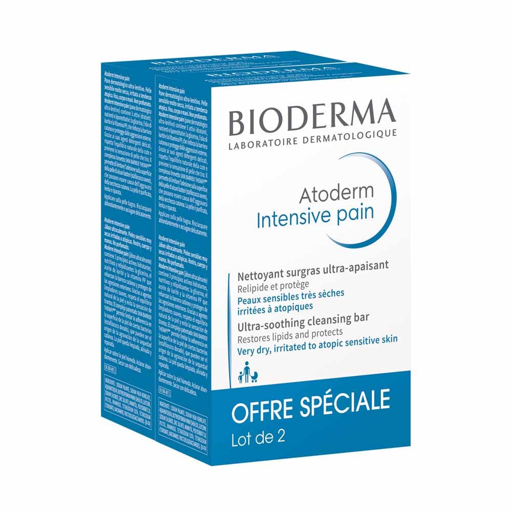 Bioderma Atoderm Barra limpiadora intensiva supergrasa Peaux sèches 2x150g