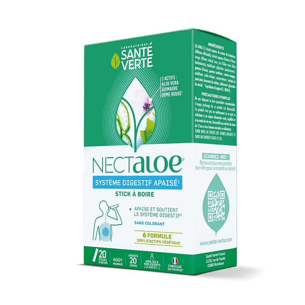 Sante Verte Nectaloe Sticks para beber 20 unidades