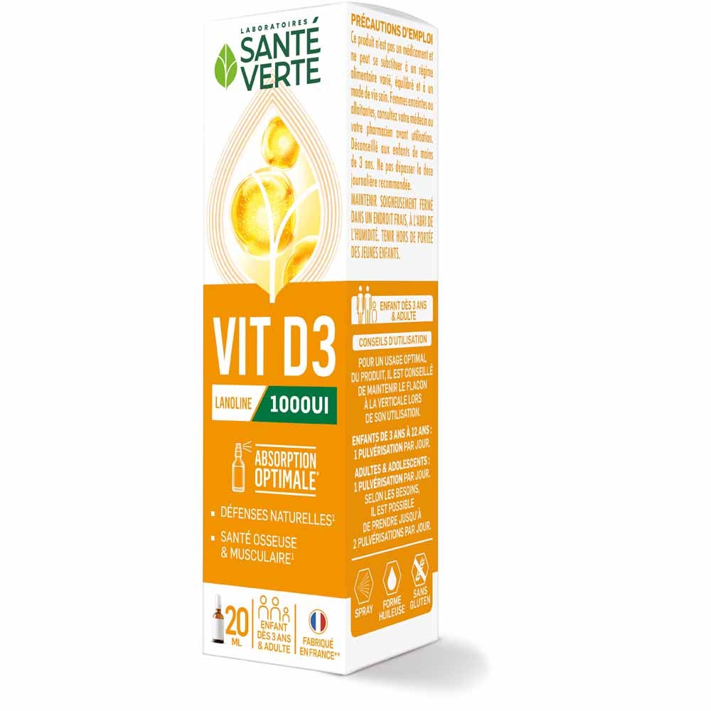 Sante Verte Vitamina D3 1000 UI defensas naturales 20 ml