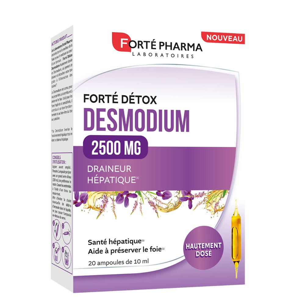 Forté Pharma Forté Détox Desmodium hígado 2500 mg 20 ampollas