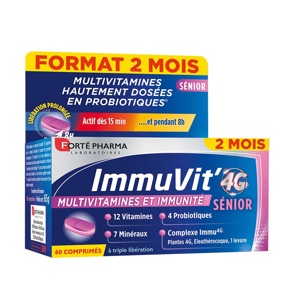 Forté Pharma ImmuVit'4G Senior Vitaminas y Minérales à croquer 60 comprimidos