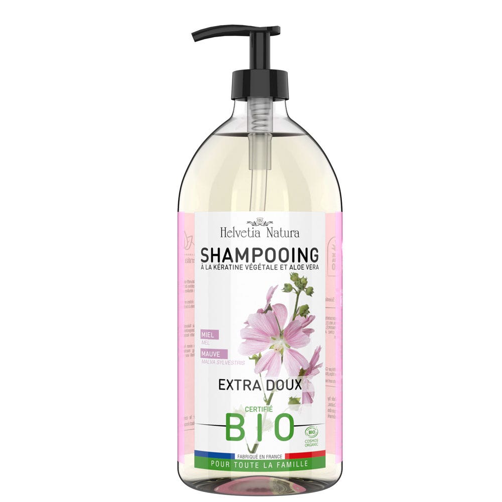 Helvetia Natura Champú Extra Suave Bio Con queratina vegetal y Aloe Vera 1L