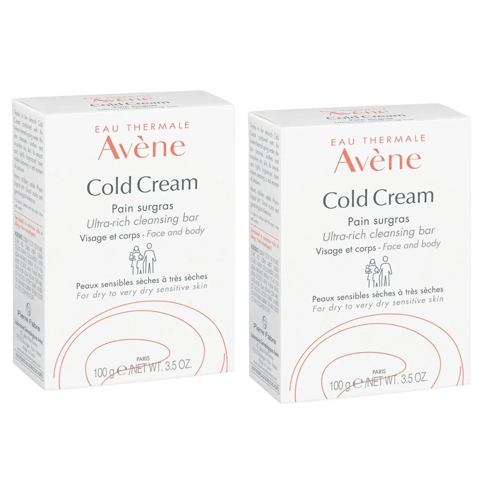 Avène Cold Cream Barra facial y corporal surgrasada para Piel sensible 2x100g