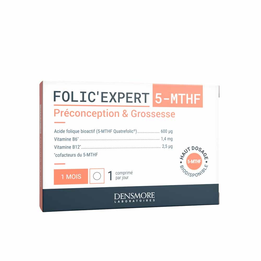Densmore Folic'expert ácido fólico (5-MTHF) preconcepción y embarazo 30 comprimidos
