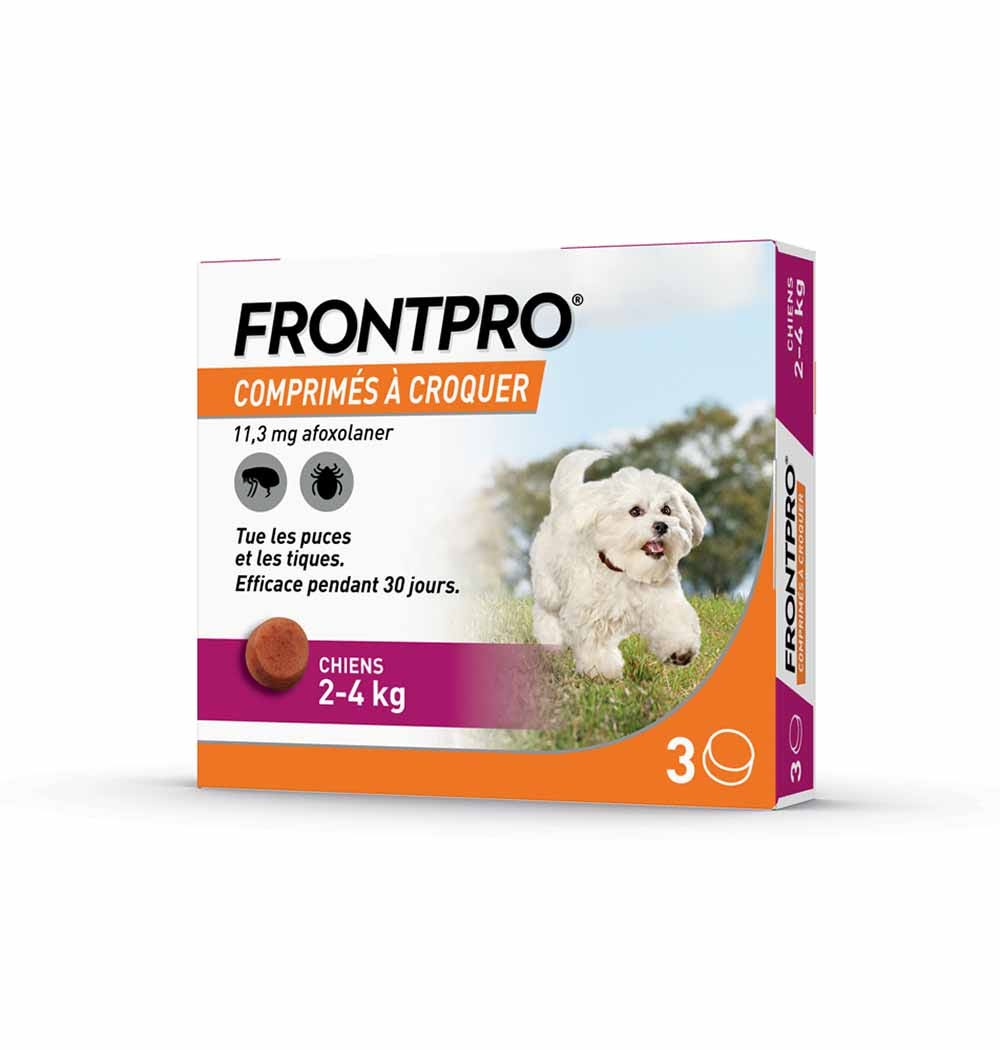 Frontline Frontpro Antiparasitario perro pequeño 2-4kg pulgas y garrapatas x3 tabletas