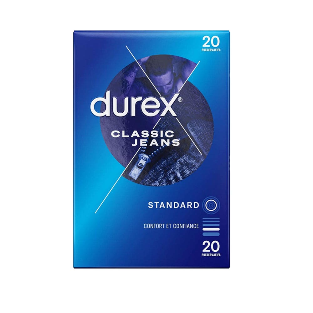 Durex Jeans Preservativos classic lubricados x20