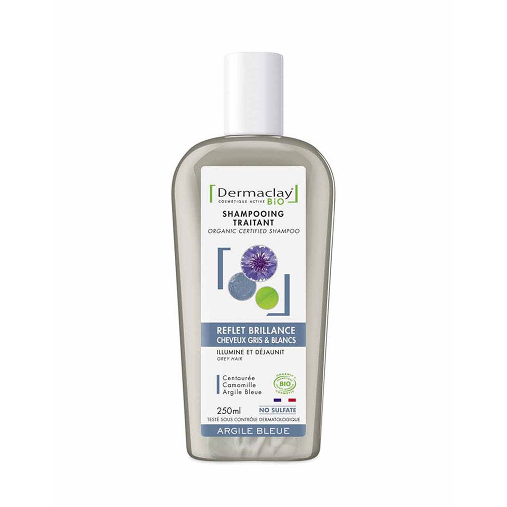 Dermaclay Champú bio cabello gris arcilla azul 250ml