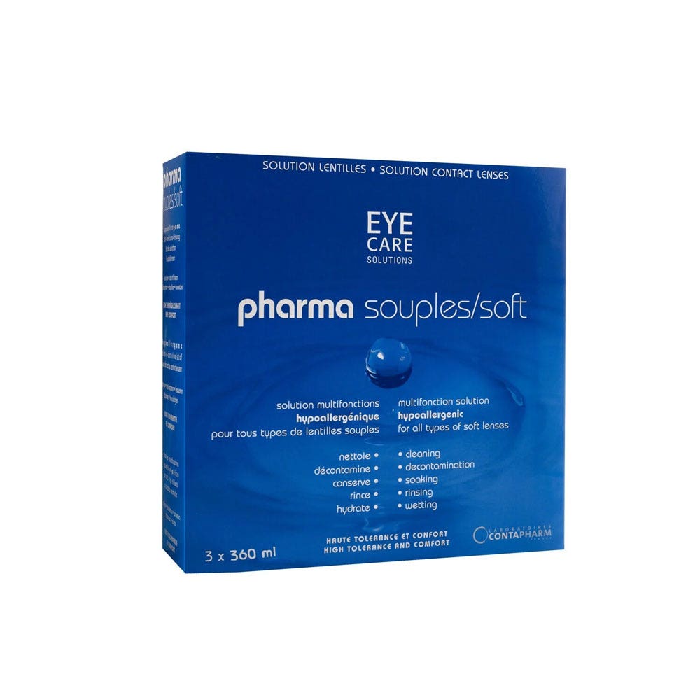 Eye Care Solution Solución limpiadora multifuncional para lentes blandas 3x360ml