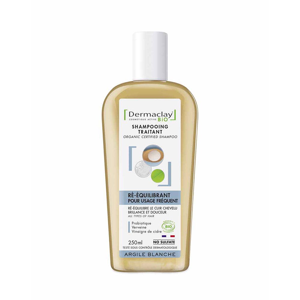 Dermaclay Shampoing BIO Probiotique pour Usage Fréquent arcilla blanca 250ml
