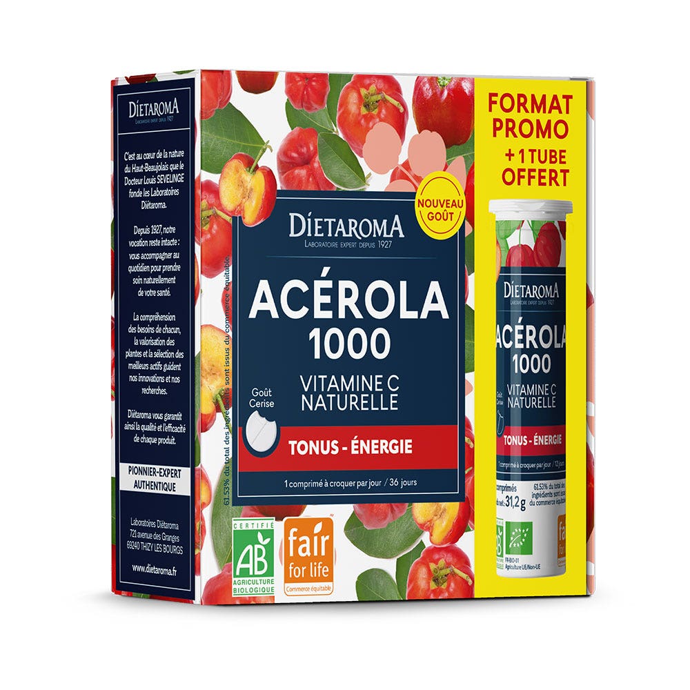 Dietaroma Acerola 1000 Tono de energía 36 comprimidos