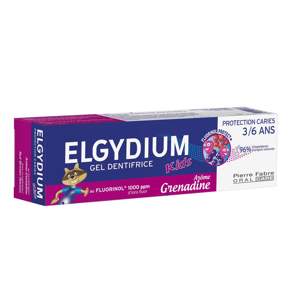 Elgydium Gel dentífrico Care Care 3/6 años Kid Sabor granadino 50 ml