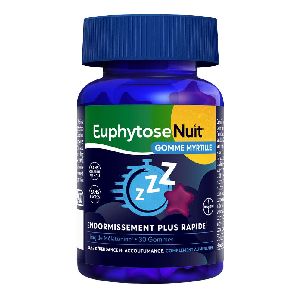 Bayer Euphytose Noche 1mg Melatonina Goût Myrtille 30 gomas