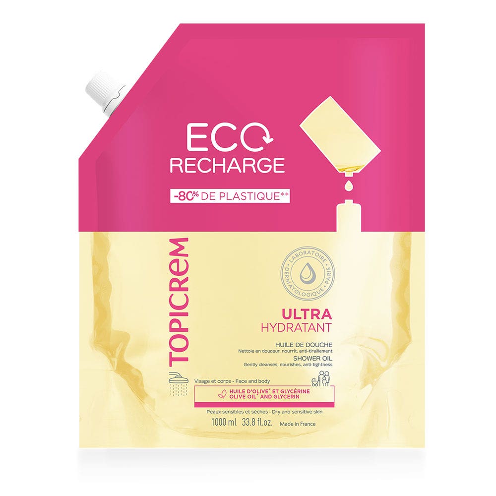 Topicrem Ultra Hidratante Recambio de Aceite de Ducha Eco 1000 ml