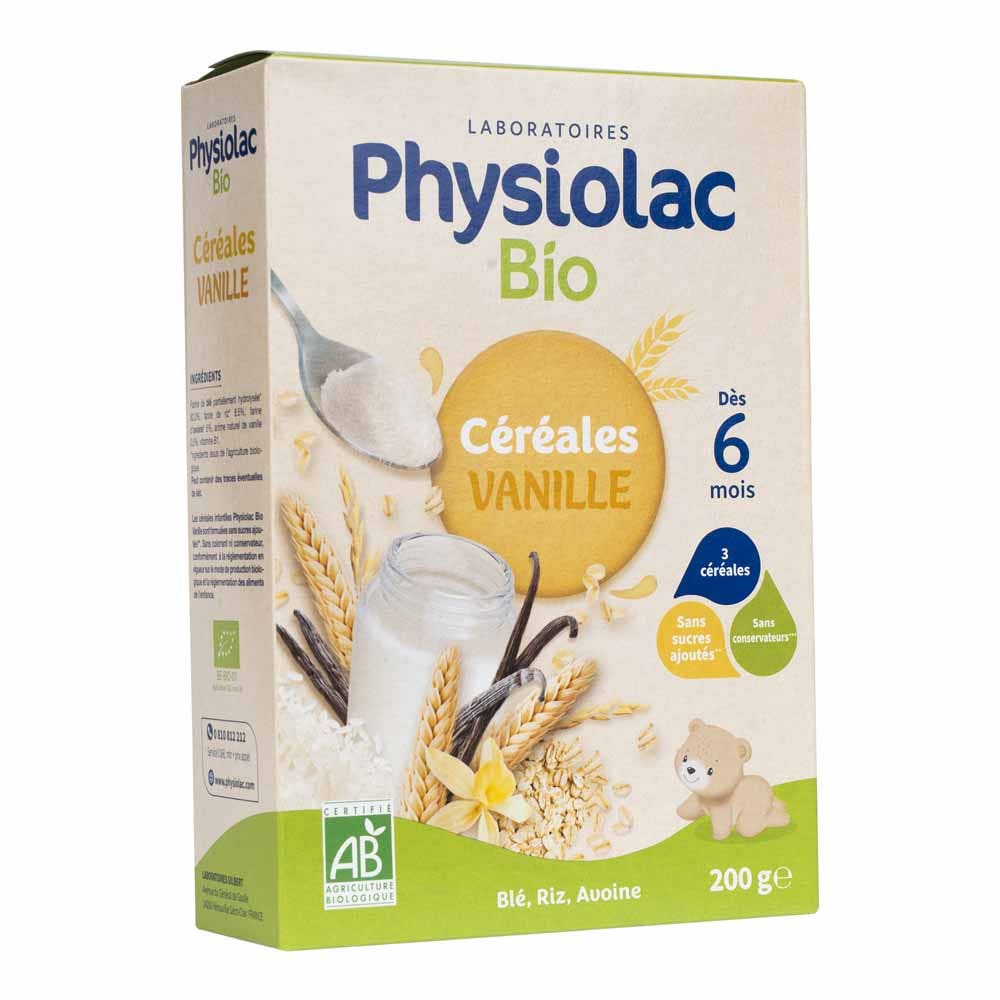 Physiolac Cereales Vainilla Trigo Arroz Avena Bio 6 Meses+ 200g