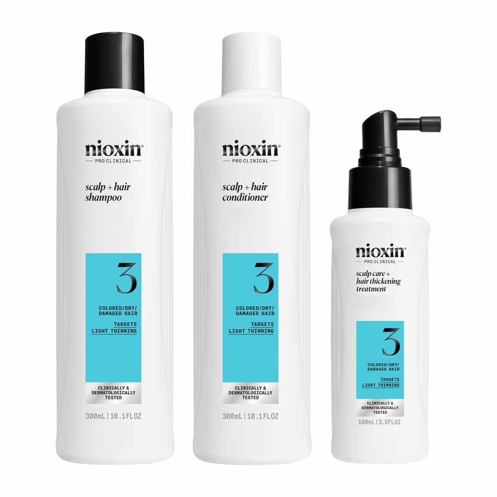 Nioxin Kit System 3 para cabellos teñidos/secos/dañados y caída moderada 700 ml