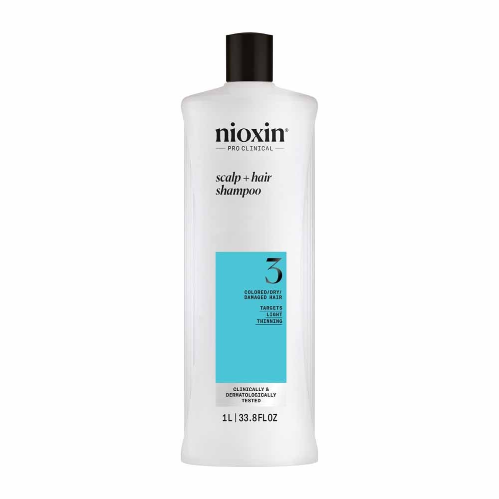 Nioxin Champú System 3 para cabellos coloreados/secos/dañados y caída moderada 1L