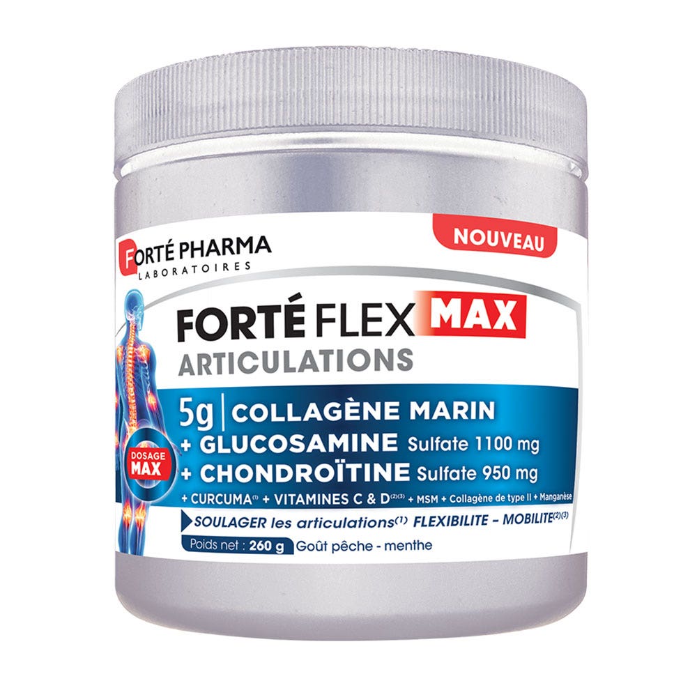Forté Pharma Forté Flex Max articulaciones 5 g colágeno marino sabor melocotón - menta 260 g