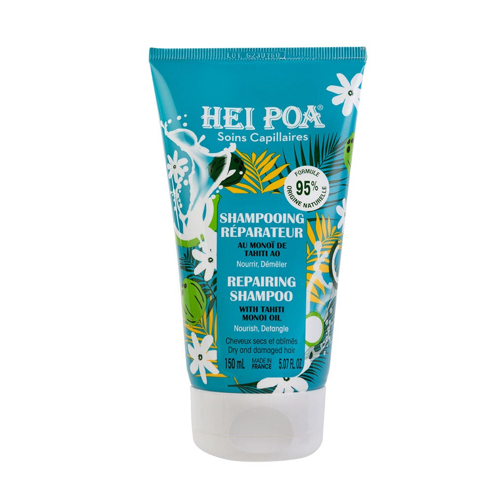 Hei Poa cuidado capilar Champú reparador Monoï de Tahití Cabello seco y dañado 150 ml