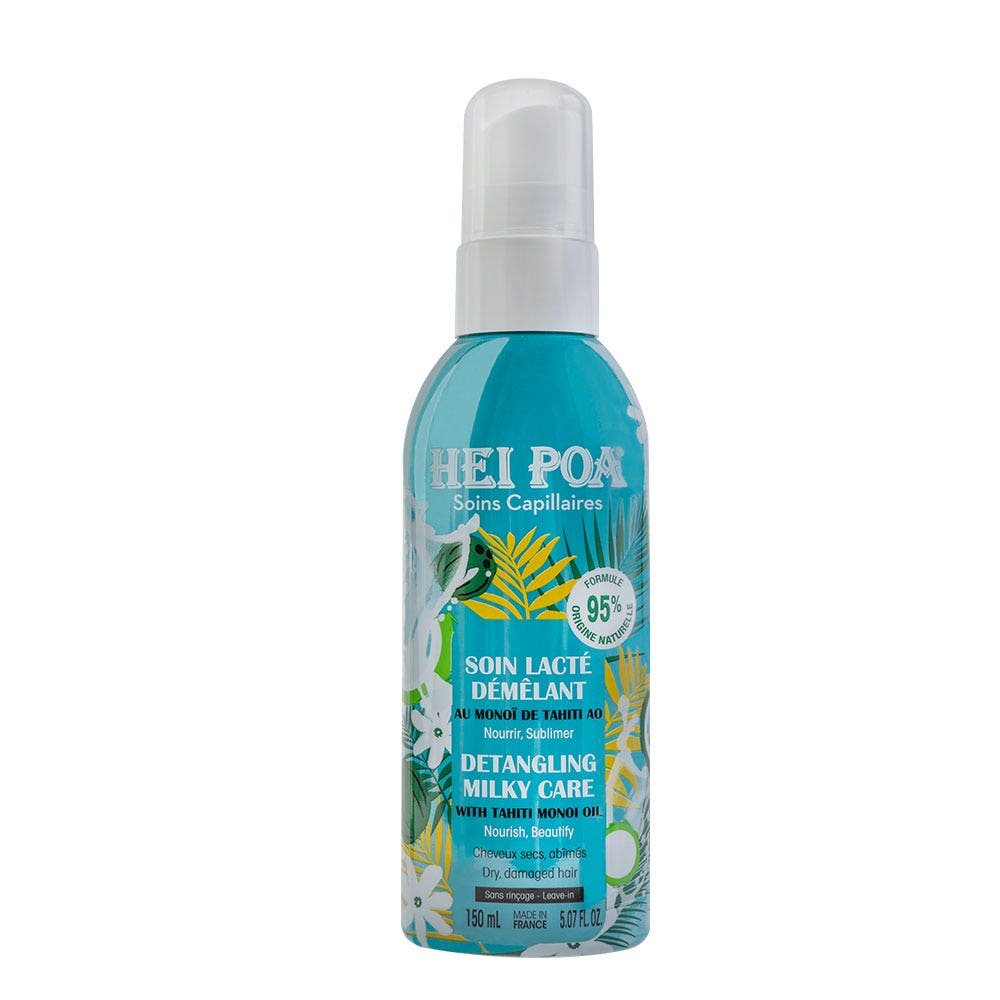 Hei Poa cuidado capilar Leche desenredante al Monoï de Tahití Cabello seco y dañado 150 ml