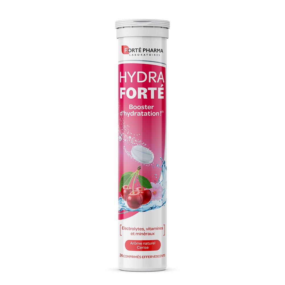 Forté Pharma Hydra Forté Refuerzo de hidratación aroma natural cereza 24 comprimidos efervescentes