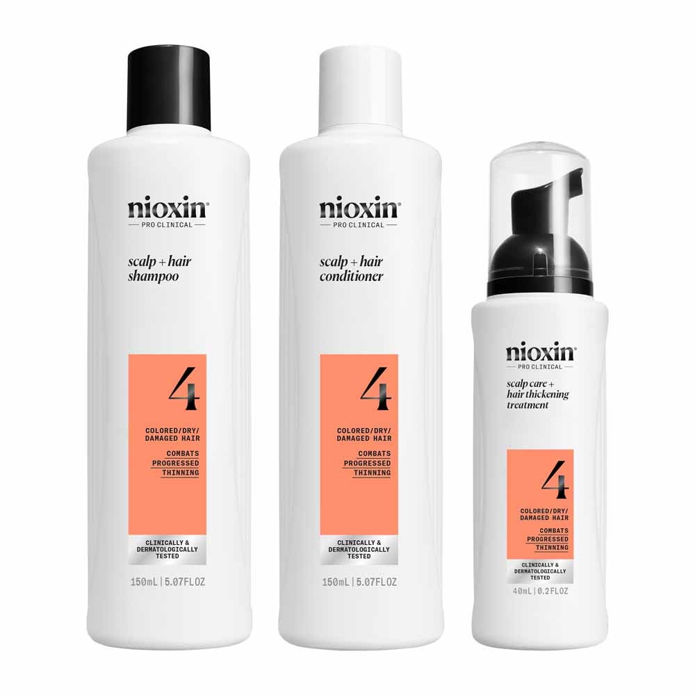 Nioxin Kit System 4 Soin Densifiant Cheveux Colores Et Tres Clairsemes 340 ml