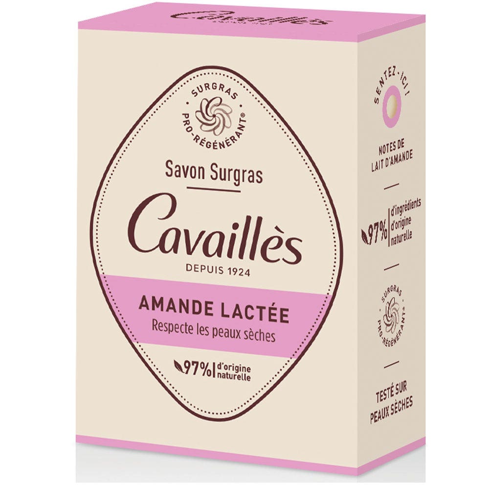 Cavaillès Surgras Pro-Regenerador Jabón de leche de Almendra 100g