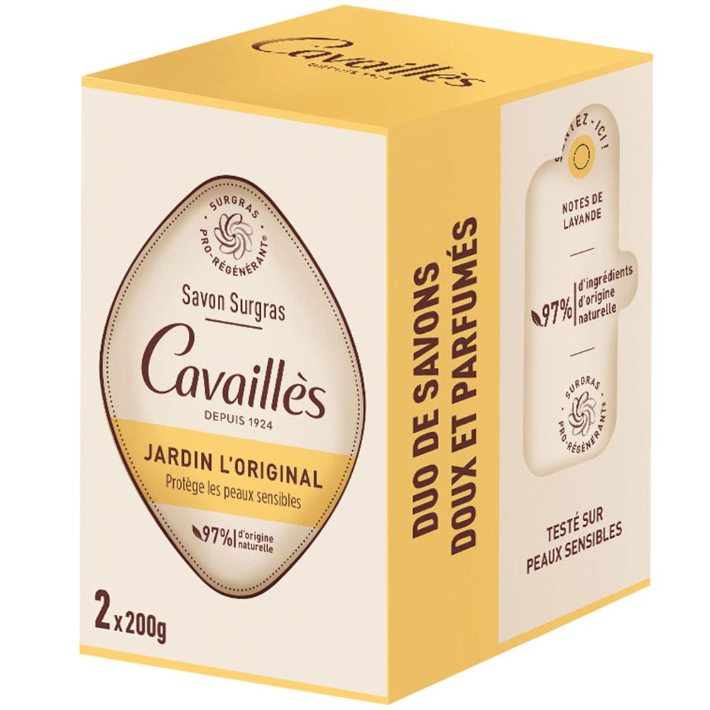 Cavaillès Surgras Pro-Regenerador Jabón Original Garden 2x200g