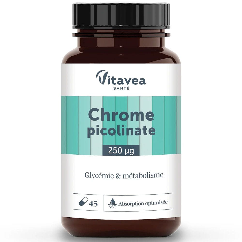 Vitavea Santé Nutri'sentiels Picolinato de cromo Azúcar en sangre y metabolismo 45 cápsulas
