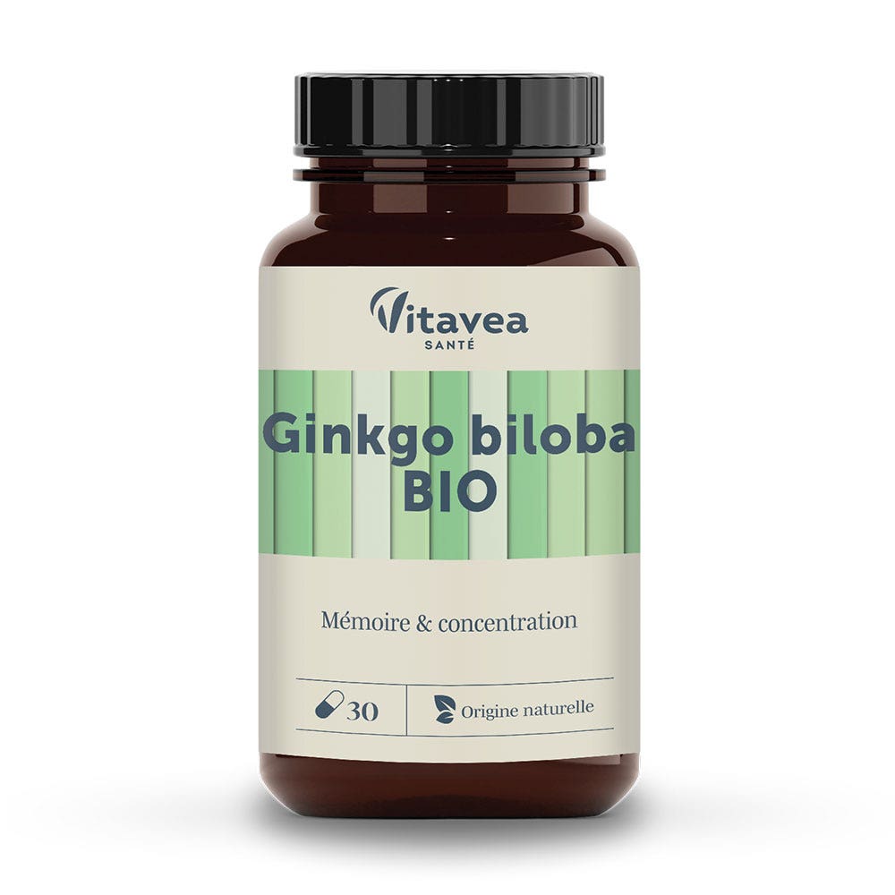 Vitavea Santé Nutri'sentiels Ginkgo Biloba ecológico Memoria y concentración 30 cápsulas