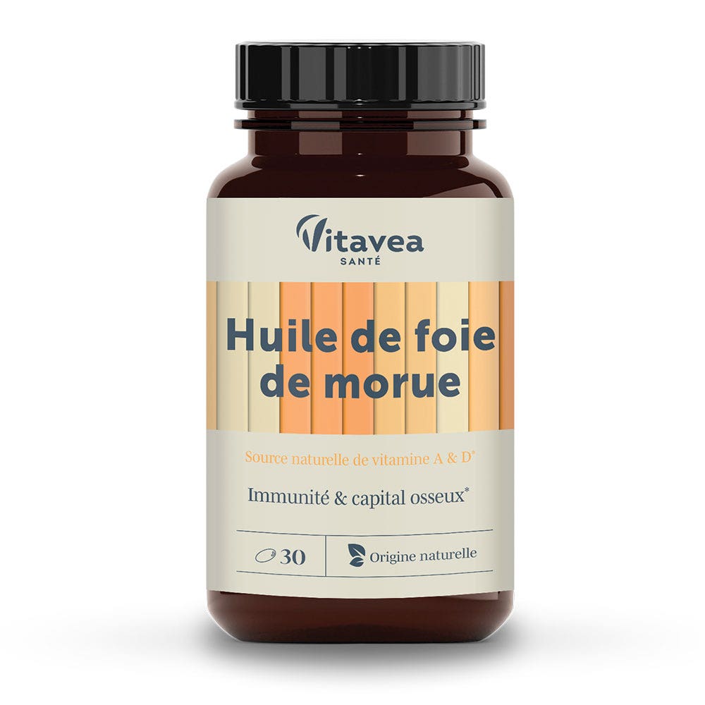 Vitavea Santé Nutri'sentiels Aceite de hígado de bacalao salud ósea e inmunidad 30 cápsulas