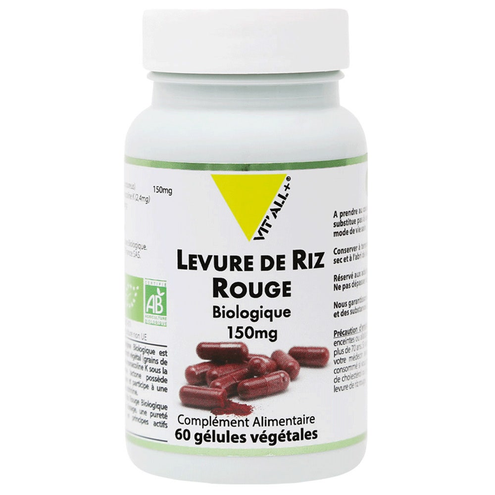 Vit'All+ Levadura roja de arroz ecológica 60 cápsulas