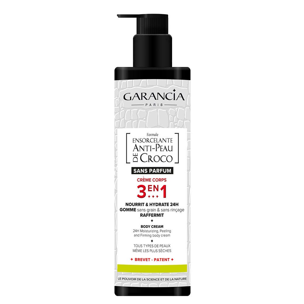 Garancia Bewitching Crema corporal 3 en 1 antipiel de cocodrilo sin perfume 400 ml