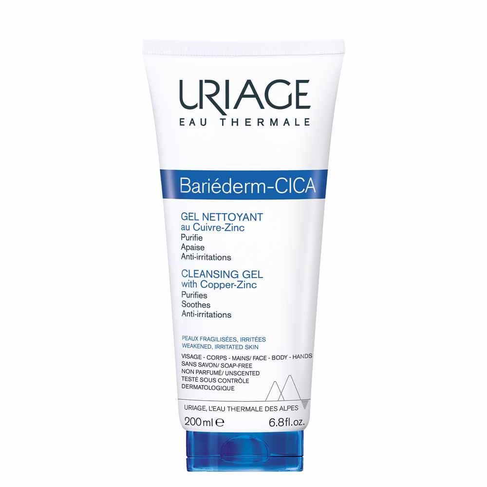Uriage Higiene facial Cica Gel Limpiador Badiederm Pieles Irritadas Peaux Fragilisées 200ml
