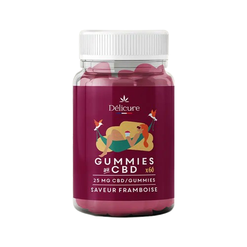 Delicure CBD 25 mg sabor frambuesa 60 gominolas