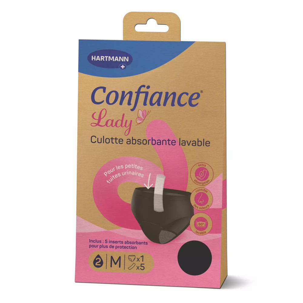 Hartmann Confiance Braguita absorbente lavable menstruación y pérdidas de orina x1 + 5 absorbentes