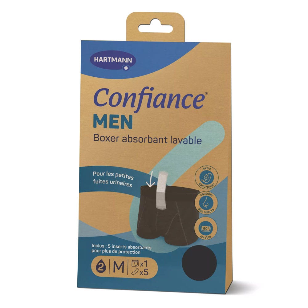 Hartmann Confiance Men Calzoncillos absorbentes lavables para incontinencia urinaria x1 + 5 Insertos