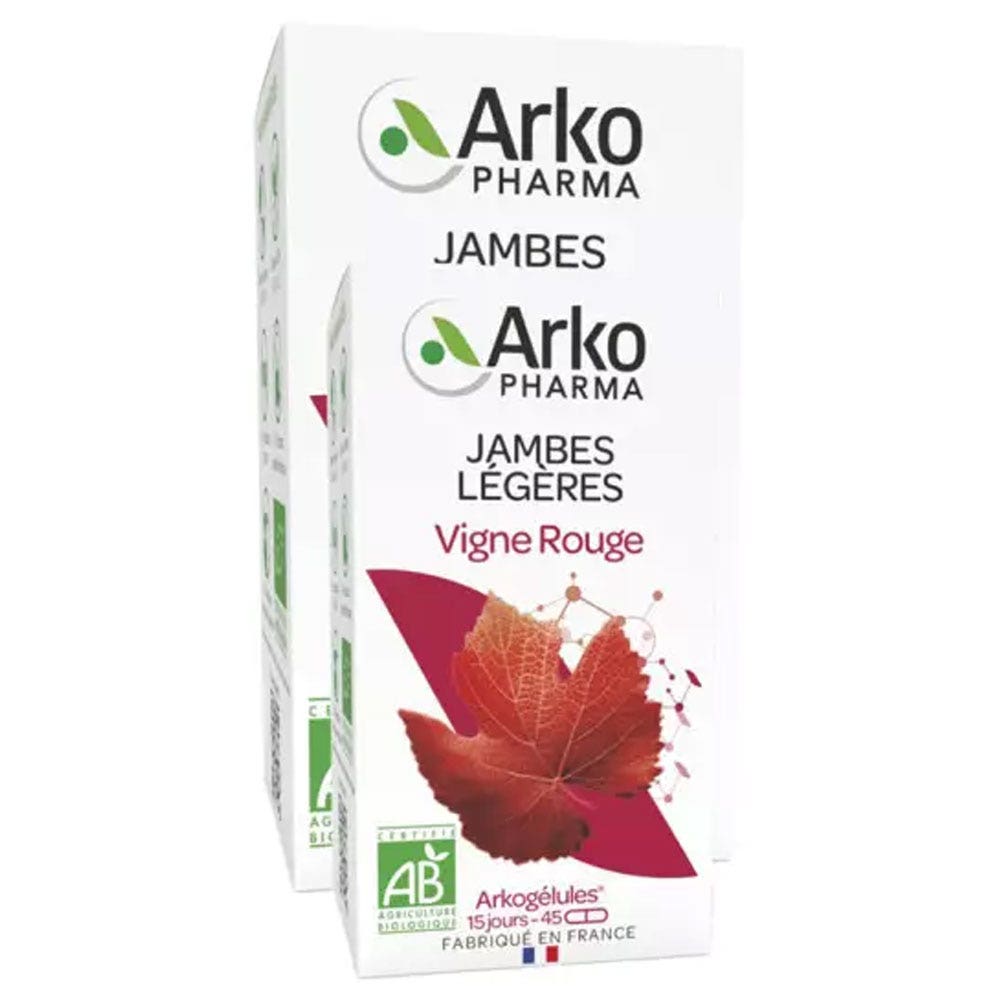 Arkopharma Arkocápsulas piernas ligeras Vid Roja bio 150+45 cápsulas