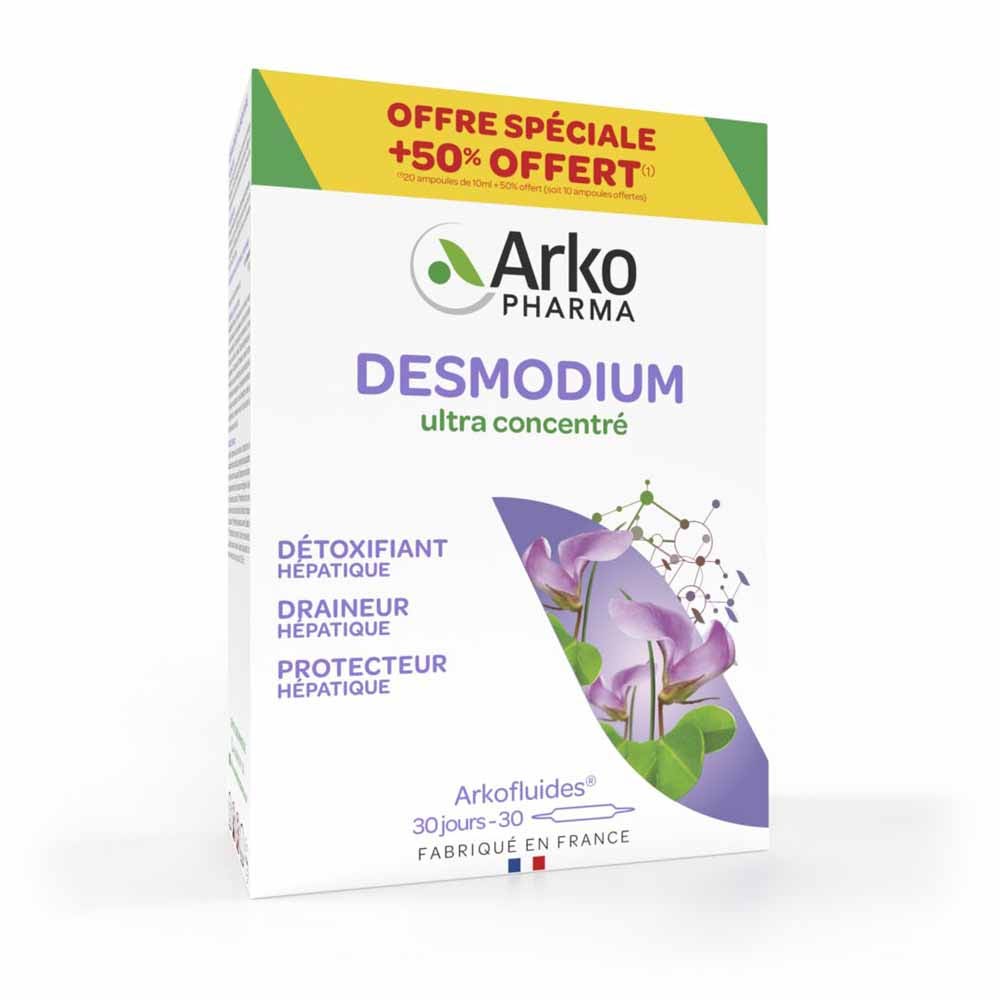 Arkopharma Arkofluidos Detox hepático Desmodium 30 ampollas