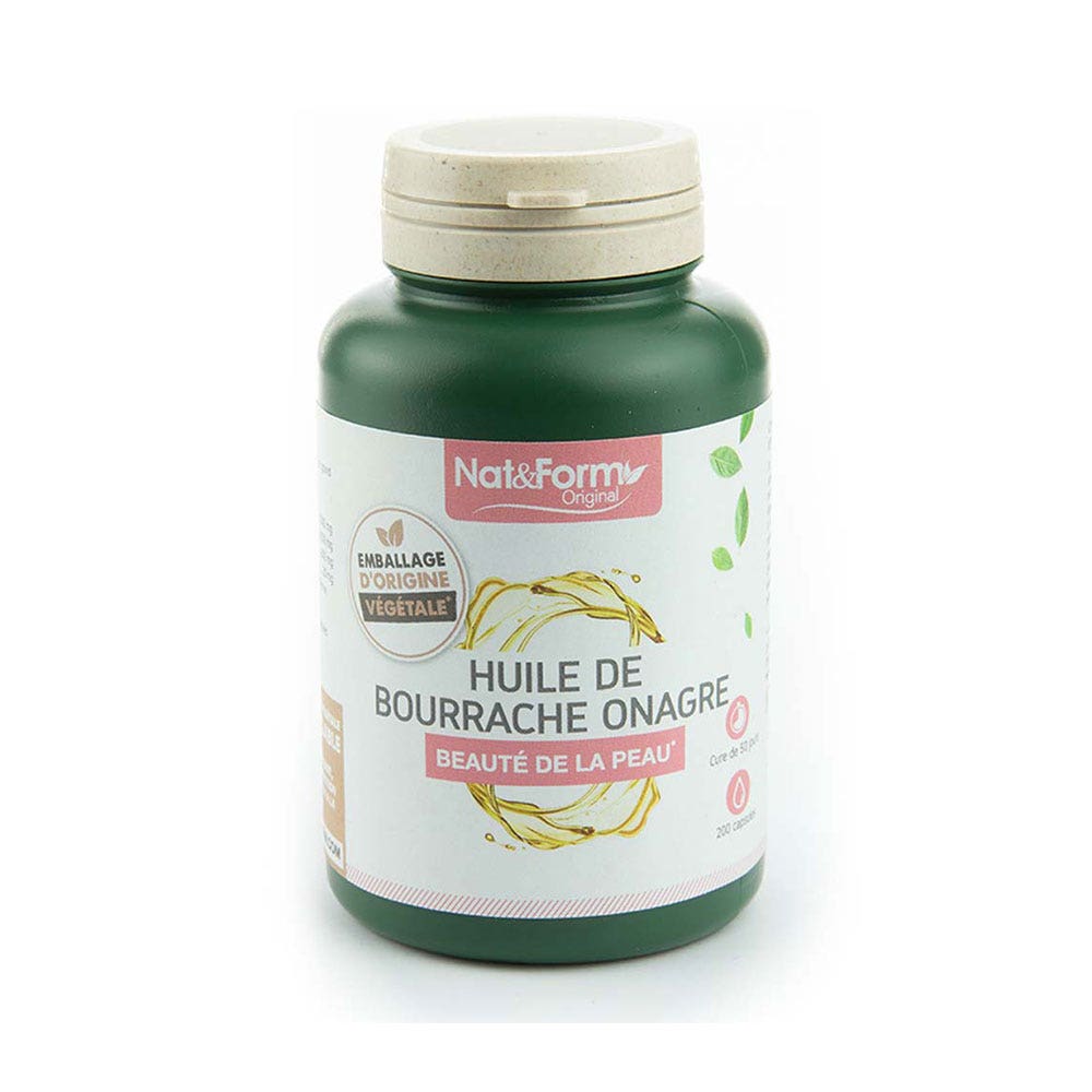 Nat&Form Aceite de borraja y onagra 200 cápsulas