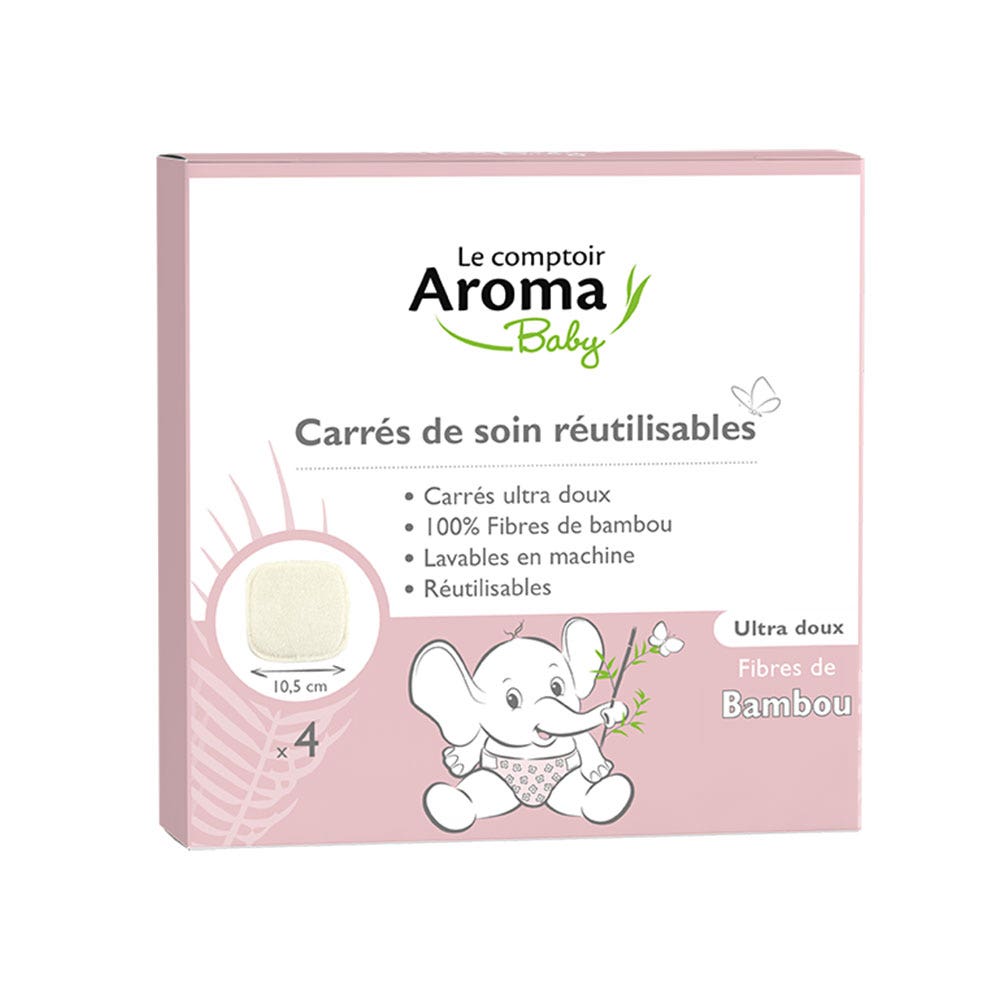 Le Comptoir Aroma Cuadritos reutilizables para el cuidado del Baby x4