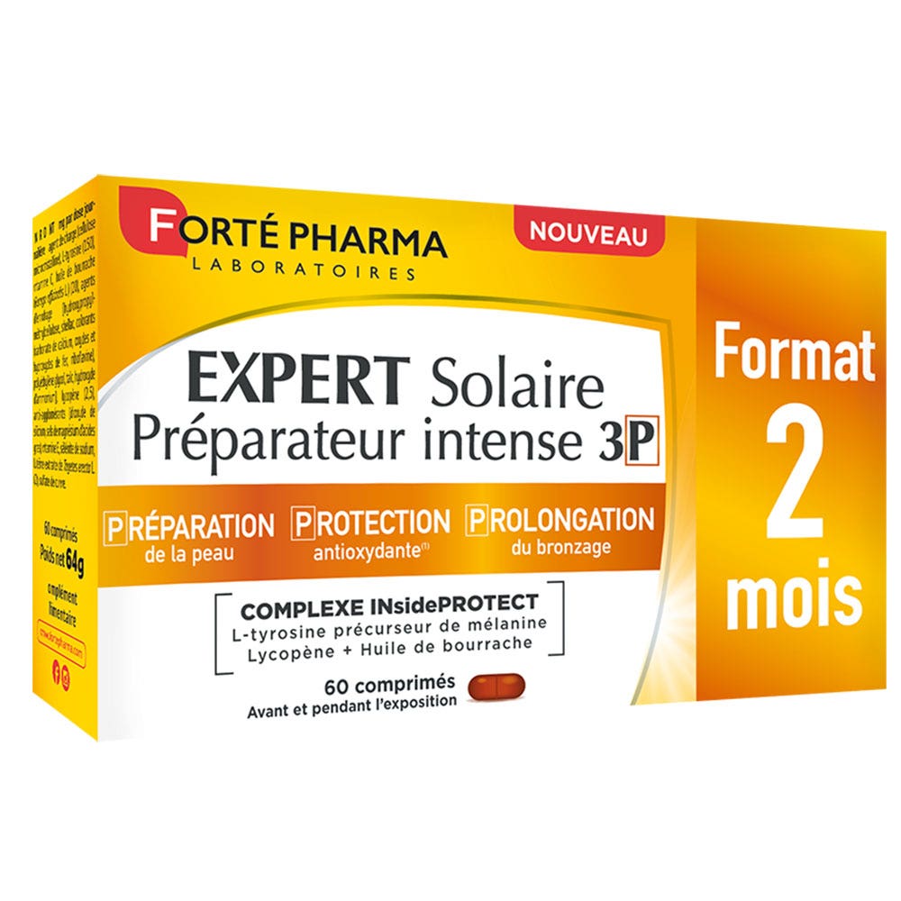 Forté Pharma Sun Expert Preparador solar intenso 3P para 2 meses 60 comprimidos