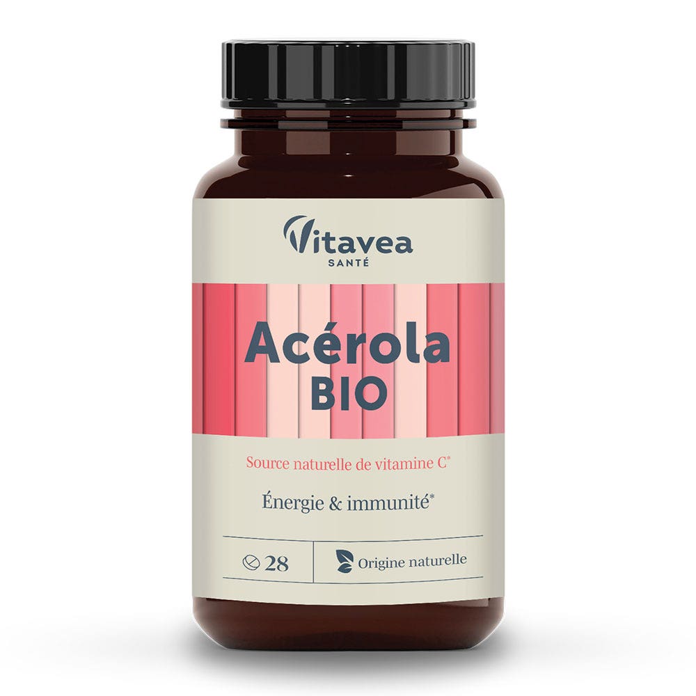 Vitavea Santé Nutri'sentiels Acerola ecológica Energía e Immunea 28 comprimidos