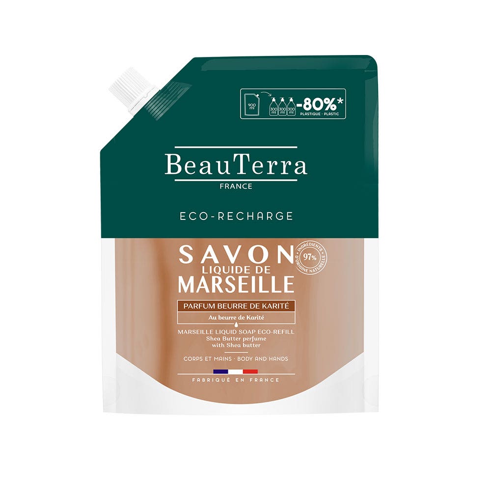 Beauterra Eco-Relleno Jabón Líquido de Marsella 900 ml